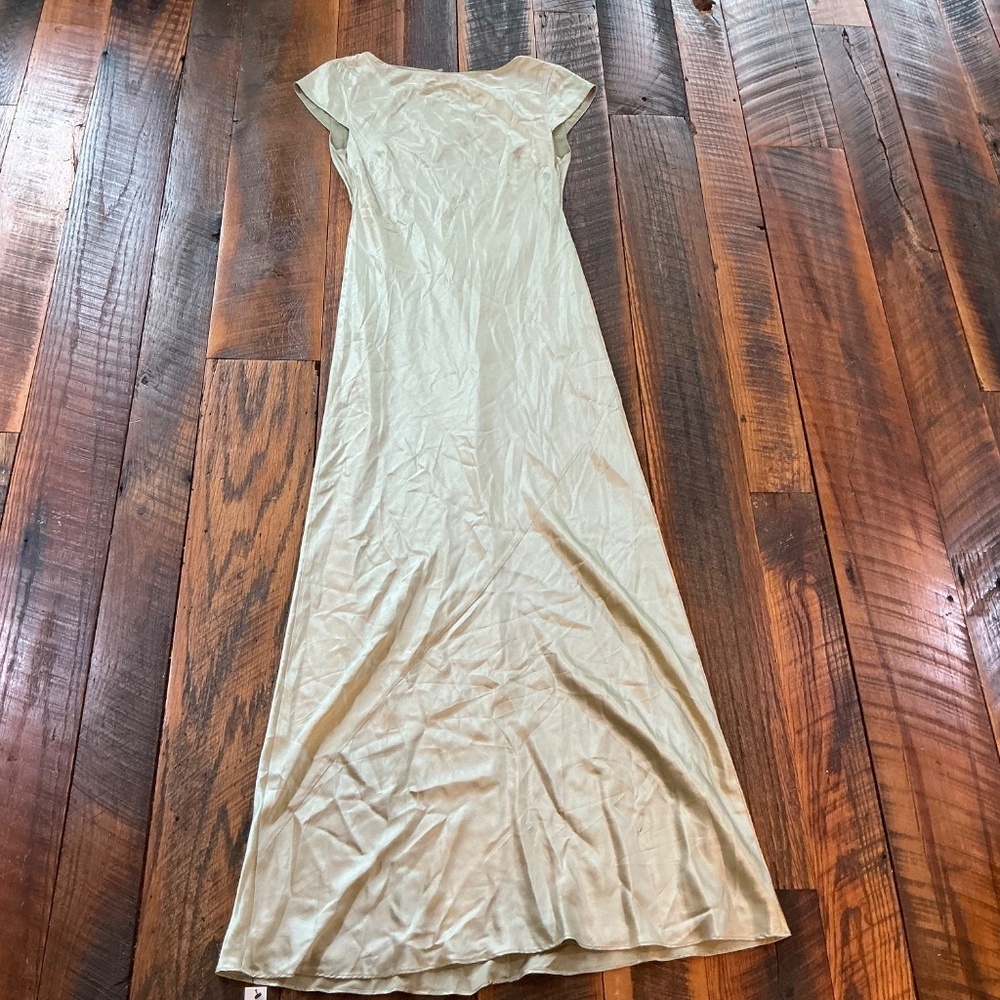 Reformation Niamh Silk Maxi Dress Green 12 NWT - Picture 3 of 12